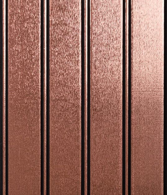 Copper Metallic Fluted Wall Panel for Living Room