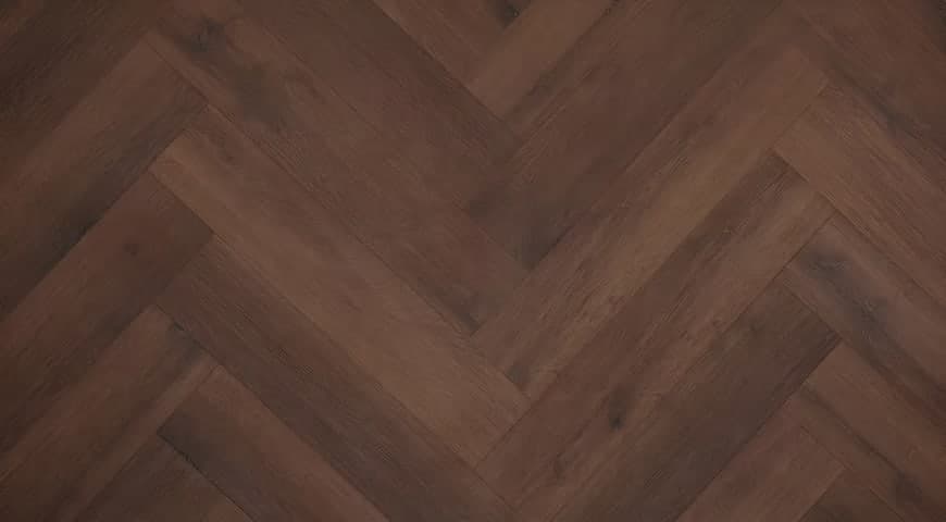 Herringbone SPC flooring sample brown