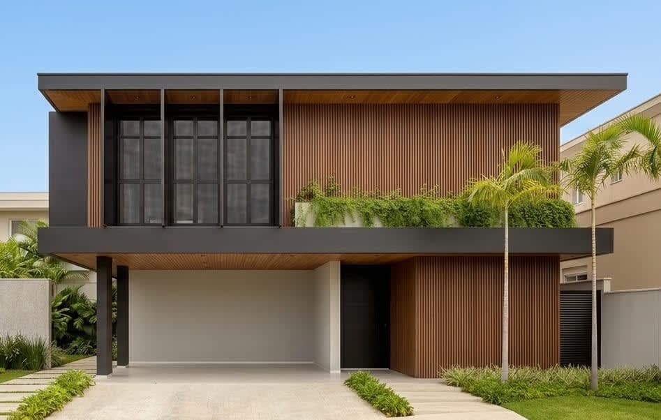 Modern Exterior WPC Fluted Louvers for Luxury Front Elevation Design