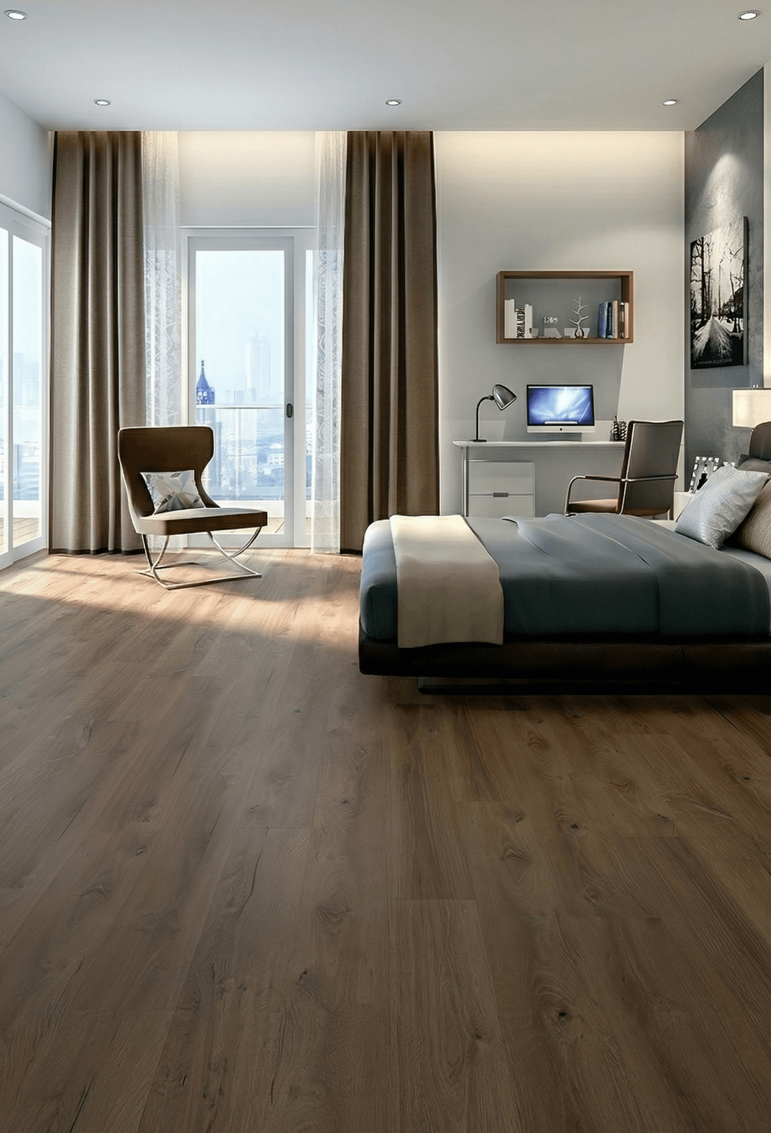 SPC Flooring Installed In Bedrooom