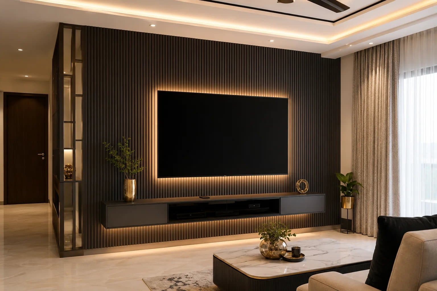 modern-tv-unit-wall-design-with-wpc-louvers-gurugram