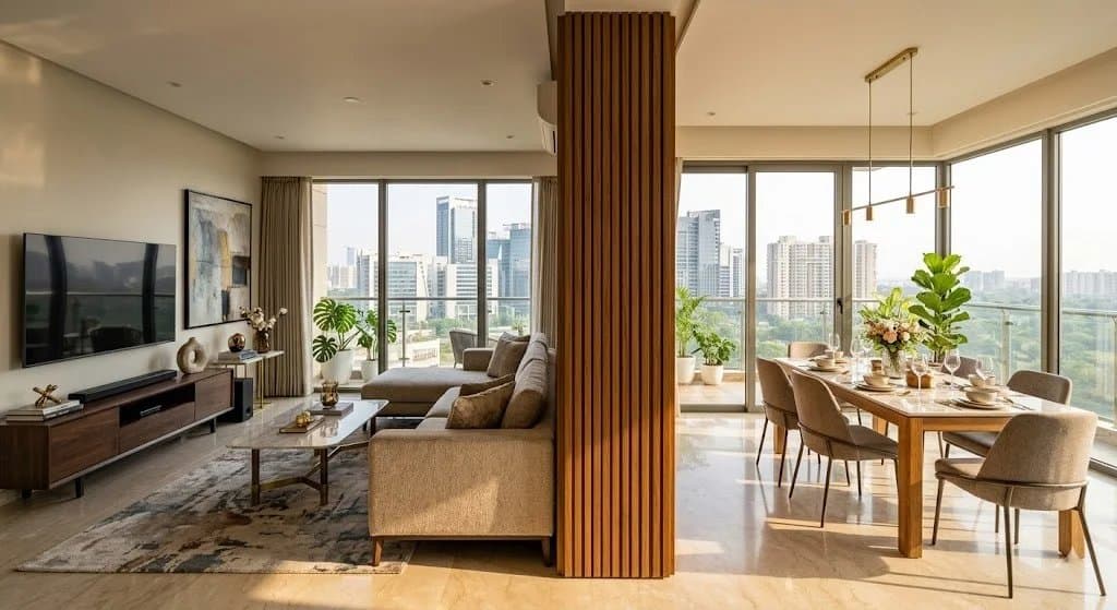 wpc-timber-tube-partition-design-for-living-room-gurugram