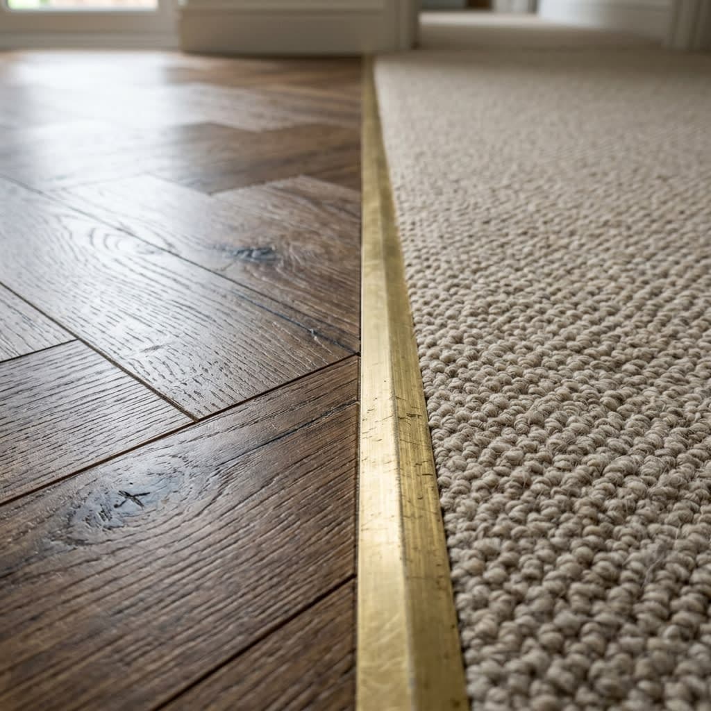Close-up Detail of Herringbone V-Pattern Wood Grain