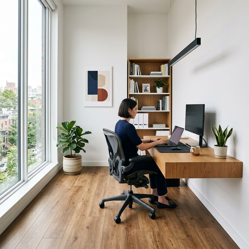 Minimalist Home Office with Premium Hybrid Wood Finish