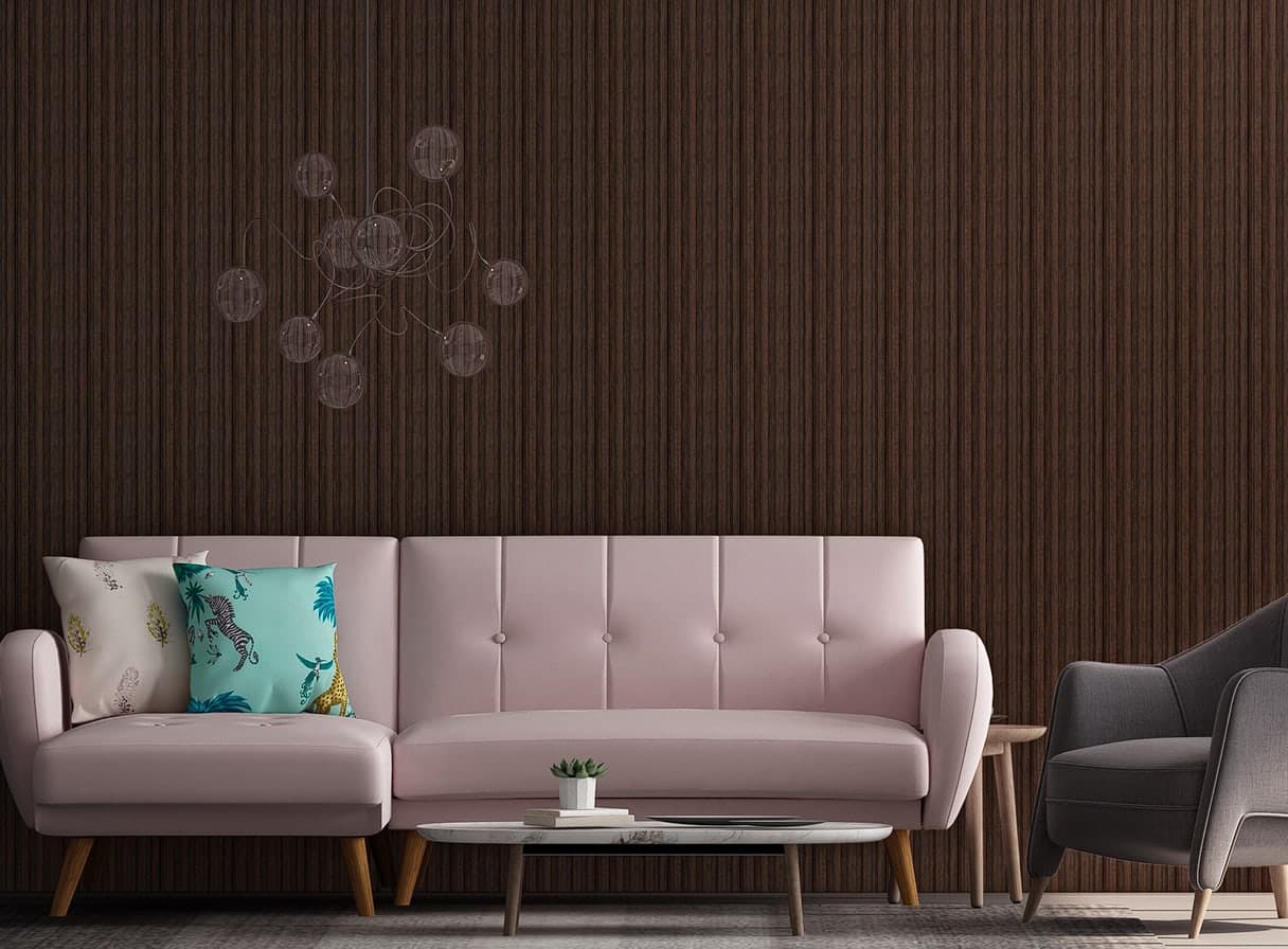 Premium WPC Fluted Panel installation for TV unit backdrop in Gurugram - Goals Floors