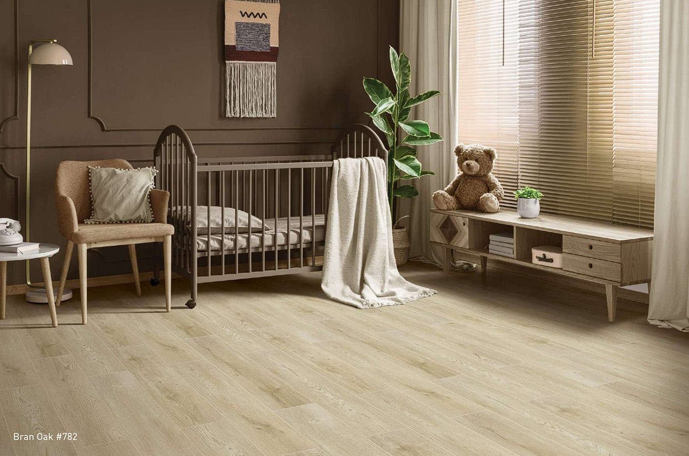 light walnut laminate flooring installed image