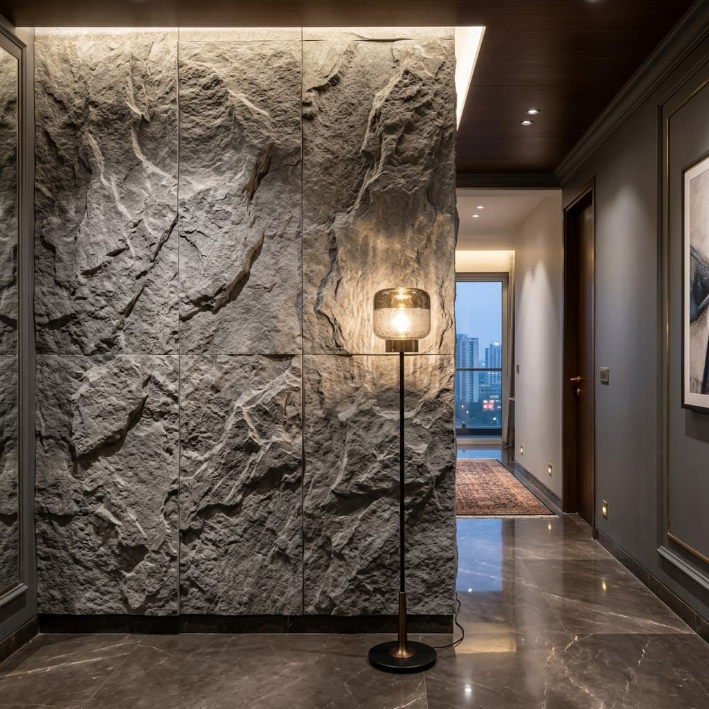 Premium Residential Villa Backdrop PU Stone Haryana