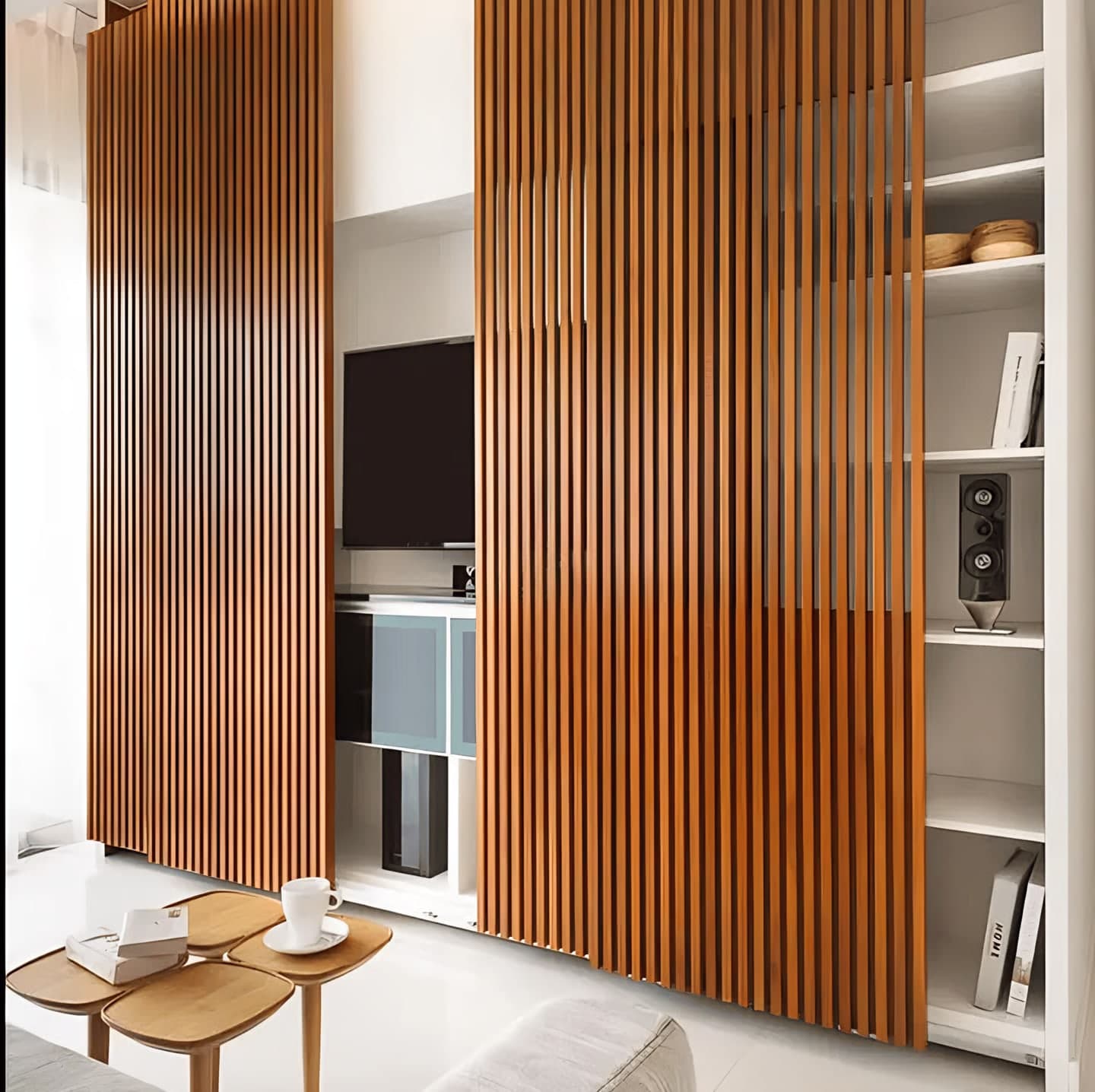 WPC timber tube partition design in Gurgaon