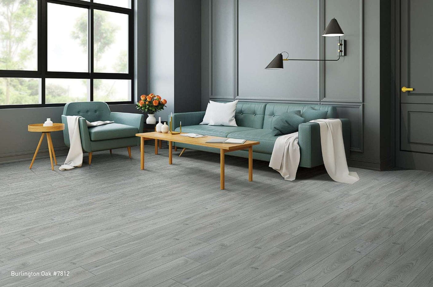 Modern Grey Color Laminate Flooring Installation